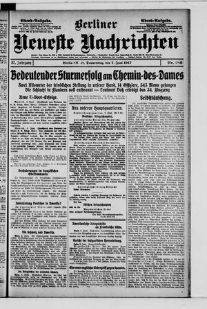 Berliner Neueste Nachrichten vom 07.06.1917