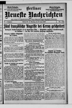 Berliner Neueste Nachrichten vom 12.06.1917