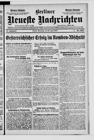 Berliner Neueste Nachrichten vom 19.06.1917
