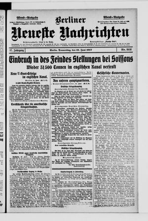 Berliner Neueste Nachrichten vom 21.06.1917