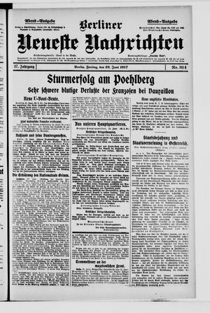 Berliner Neueste Nachrichten vom 22.06.1917