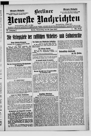 Berliner Neueste Nachrichten vom 28.06.1917