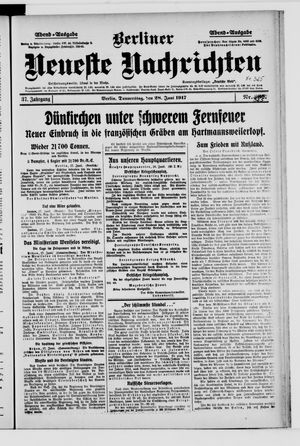 Berliner Neueste Nachrichten vom 28.06.1917