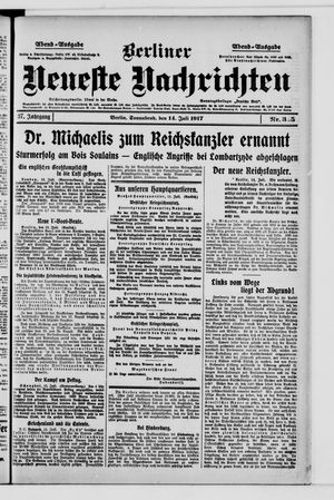 Berliner Neueste Nachrichten vom 14.07.1917