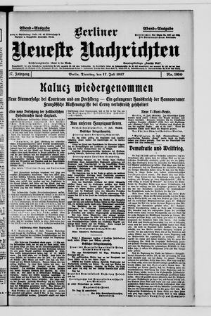 Berliner Neueste Nachrichten vom 17.07.1917