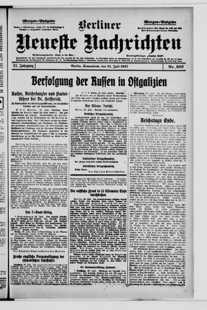 Berliner Neueste Nachrichten on Jul 21, 1917