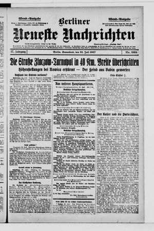 Berliner Neueste Nachrichten vom 21.07.1917