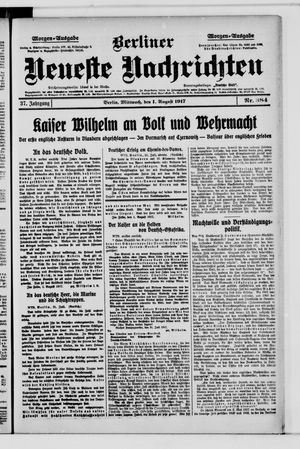 Berliner Neueste Nachrichten vom 01.08.1917