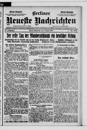 Berliner Neueste Nachrichten vom 01.08.1917