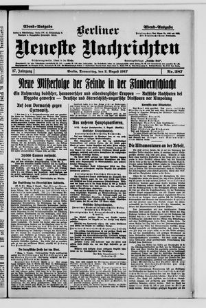Berliner Neueste Nachrichten vom 02.08.1917