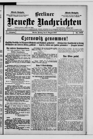 Berliner Neueste Nachrichten vom 03.08.1917