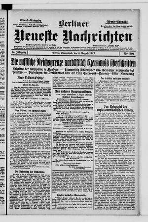 Berliner Neueste Nachrichten vom 04.08.1917