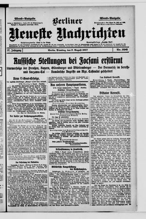 Berliner Neueste Nachrichten vom 07.08.1917