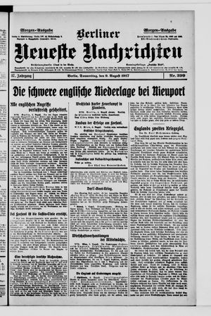 Berliner Neueste Nachrichten on Aug 9, 1917