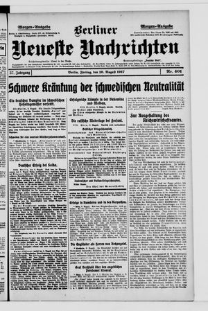 Berliner Neueste Nachrichten vom 10.08.1917