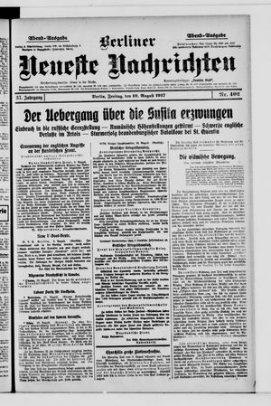 Berliner Neueste Nachrichten vom 10.08.1917