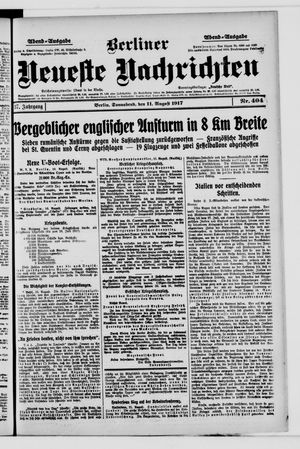 Berliner Neueste Nachrichten vom 11.08.1917