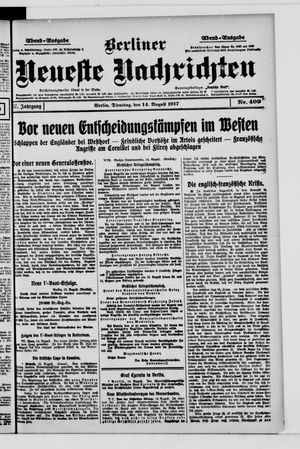 Berliner Neueste Nachrichten vom 14.08.1917