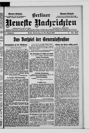 Berliner Neueste Nachrichten on Aug 16, 1917