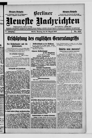 Berliner Neueste Nachrichten on Aug 19, 1917