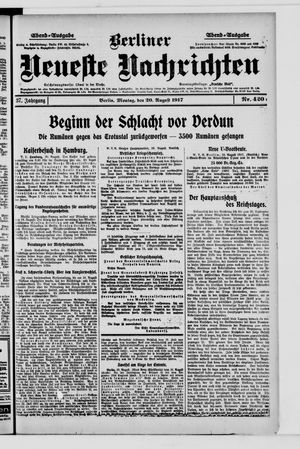 Berliner Neueste Nachrichten vom 20.08.1917
