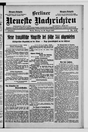 Berliner Neueste Nachrichten vom 27.08.1917