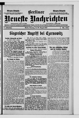 Berliner Neueste Nachrichten vom 28.08.1917