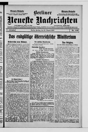Berliner Neueste Nachrichten vom 31.08.1917