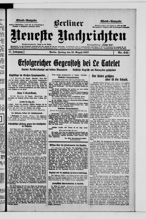 Berliner Neueste Nachrichten vom 31.08.1917
