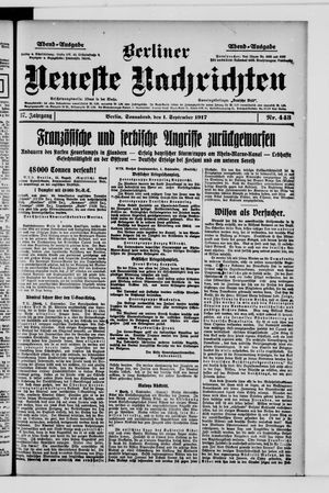 Berliner Neueste Nachrichten on Sep 1, 1917