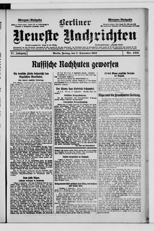Berliner Neueste Nachrichten vom 07.09.1917
