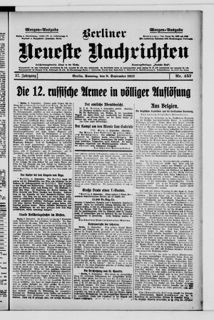 Berliner Neueste Nachrichten vom 09.09.1917