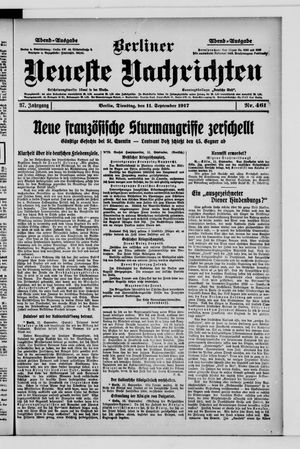 Berliner Neueste Nachrichten on Sep 11, 1917