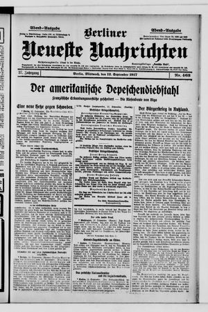 Berliner Neueste Nachrichten on Sep 12, 1917