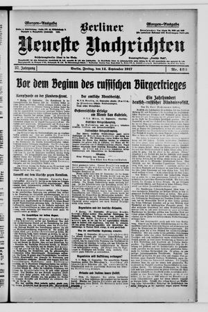 Berliner Neueste Nachrichten vom 14.09.1917
