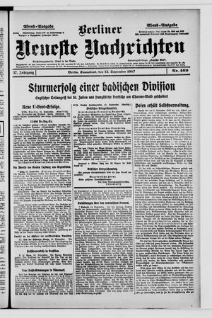 Berliner Neueste Nachrichten vom 15.09.1917