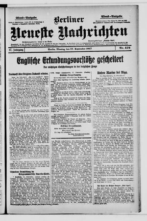 Berliner Neueste Nachrichten vom 17.09.1917