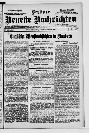 Berliner Neueste Nachrichten on Sep 20, 1917