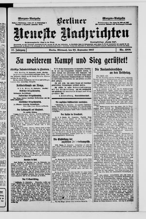 Berliner Neueste Nachrichten vom 26.09.1917