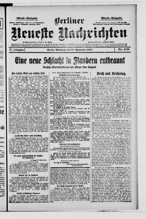 Berliner Neueste Nachrichten vom 26.09.1917