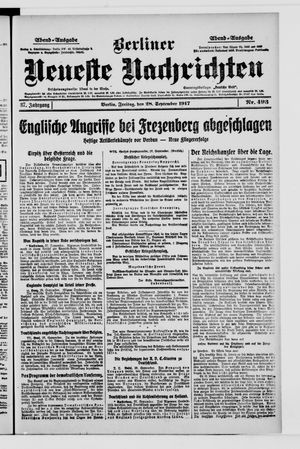 Berliner Neueste Nachrichten on Sep 28, 1917