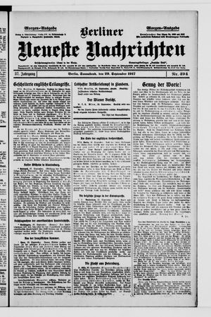 Berliner Neueste Nachrichten on Sep 29, 1917
