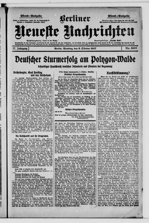 Berliner Neueste Nachrichten vom 02.10.1917