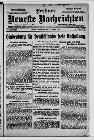 Berliner Neueste Nachrichten vom 04.10.1917