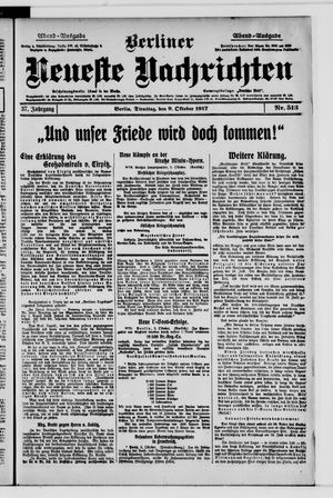 Berliner Neueste Nachrichten vom 09.10.1917