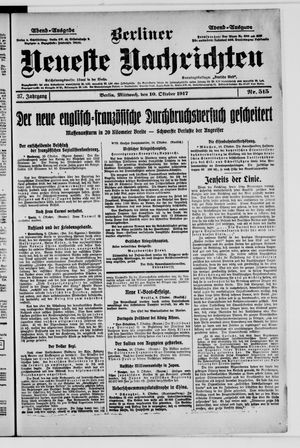 Berliner Neueste Nachrichten on Oct 10, 1917