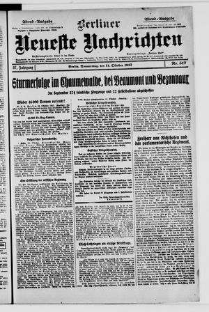 Berliner Neueste Nachrichten vom 11.10.1917