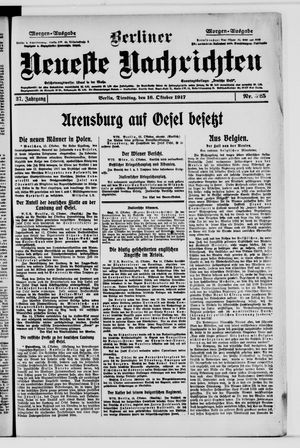 Berliner Neueste Nachrichten vom 16.10.1917
