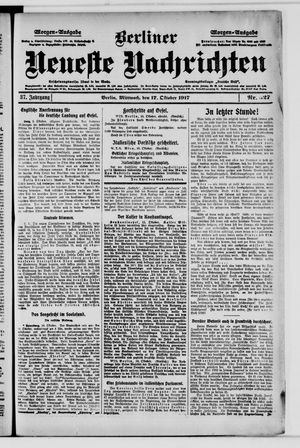 Berliner Neueste Nachrichten vom 17.10.1917