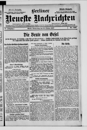 Berliner Neueste Nachrichten vom 18.10.1917